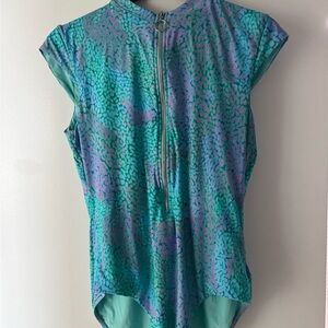 Women's Blue and Purple Patterned Baithing Suit Seafolly size 16